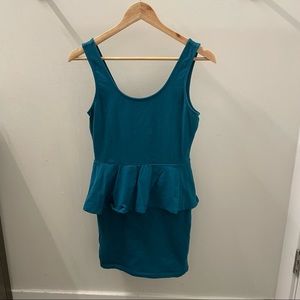 Cotton peplum bodycon dress